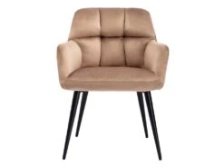 Lot De 2 Chaises Avec Accoudoirs - Velours Et Métal - Beige - PEGA De Pascal MORABITO -Mobilia Boutique chaise 422059