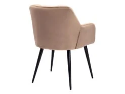 Lot De 6 Chaises Avec Accoudoirs - Velours Et Métal - Beige - PEGA -Mobilia Boutique chaise 422065