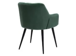 Lot De 6 Chaises Avec Accoudoirs - Velours Et Métal - Vert - PEGA -Mobilia Boutique chaise 422079