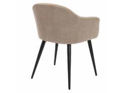 Lot De 2 Chaises BIBO - Avec Accoudoirs - Effet Velours & Métal - Beige -Mobilia Boutique chaise 426111