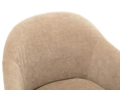 Lot De 6 Chaises BIBO - Avec Accoudoirs - Effet Velours & Métal - Beige -Mobilia Boutique chaise 426207