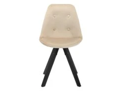 Lot De 6 Chaises Scandinaves ANEYA - Velours & Pieds Hévéa - Beige -Mobilia Boutique chaise 426853