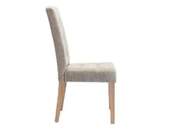 Lot De 2 Chaises VILLOSA - Tissu & Pieds Bois - Coloris : Beige -Mobilia Boutique chaise 426893