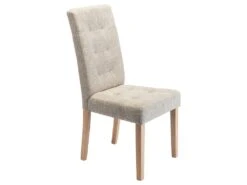 Lot De 2 Chaises VILLOSA - Tissu & Pieds Bois - Coloris : Beige -Mobilia Boutique chaise 426899