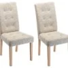 Lot De 2 Chaises VILLOSA - Tissu & Pieds Bois - Coloris : Beige -Mobilia Boutique chaise 426907