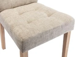 Lot De 2 Chaises VILLOSA - Tissu & Pieds Bois - Coloris : Beige -Mobilia Boutique chaise 426909