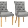 Lot De 2 Chaises JOLIA - Tissu Et Pieds Bois - Gris -Mobilia Boutique chaise 427083