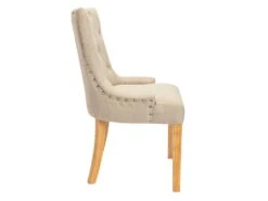 Lot De 2 Chaises JOLIA - Tissu Et Pieds Bois - Beige -Mobilia Boutique chaise 427087