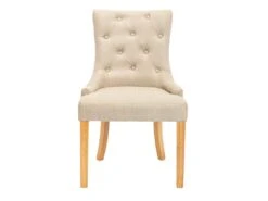 Lot De 2 Chaises JOLIA - Tissu Et Pieds Bois - Beige -Mobilia Boutique chaise 427093