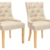Lot De 2 Chaises JOLIA - Tissu Et Pieds Bois - Beige -Mobilia Boutique chaise 427095