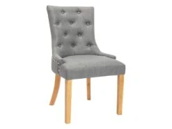 Lot De 6 Chaises JOLIA - Tissu Et Pieds Bois - Gris -Mobilia Boutique chaise 427117