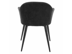 Lot De 6 Chaises BIBO - Avec Accoudoirs - Effet Velours & Métal - Noir -Mobilia Boutique chaise 427961