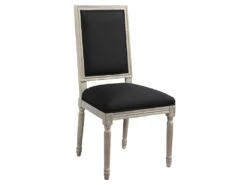 Lot De 6 Chaises AMBOISE - Tissu & Bois De Chêne - Noir -Mobilia Boutique chaise 429811