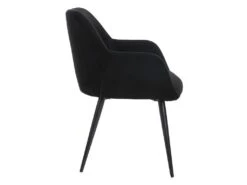 Lot De 6 Chaises - Avec Accoudoirs - Tissu Et Métal - Noir - HEKA -Mobilia Boutique chaise 431239