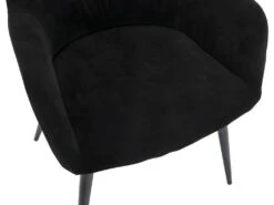 Lot De 6 Chaises - Avec Accoudoirs - Tissu Et Métal - Noir - HEKA -Mobilia Boutique chaise 431249