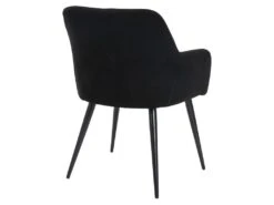 Lot De 2 Chaises - Avec Accoudoirs - Tissu Et Métal - Noir - HEKA -Mobilia Boutique chaise 431251