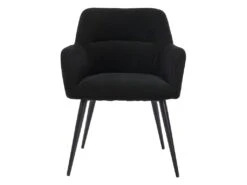 Lot De 2 Chaises - Avec Accoudoirs - Tissu Et Métal - Noir - HEKA -Mobilia Boutique chaise 431255
