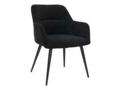 Lot De 2 Chaises - Avec Accoudoirs - Tissu Et Métal - Noir - HEKA -Mobilia Boutique chaise 431259