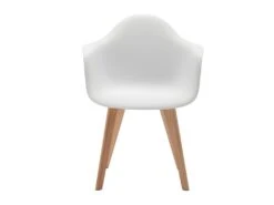 Lot De 6 Chaises Avec Accoudoirs VIXI - Polypropylène Et Hêtre - Blanc -Mobilia Boutique chaise 431849