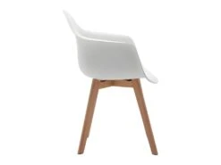 Lot De 6 Chaises Avec Accoudoirs VIXI - Polypropylène Et Hêtre - Blanc -Mobilia Boutique chaise 431853