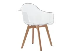 Lot De 2 Chaises Avec Accoudoirs VIXI - Polycarbonate Et Hêtre - Transparent -Mobilia Boutique chaise 431865