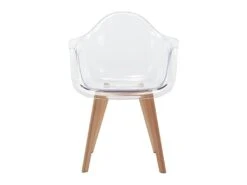Lot De 2 Chaises Avec Accoudoirs VIXI - Polycarbonate Et Hêtre - Transparent -Mobilia Boutique chaise 431867