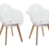 Lot De 2 Chaises Avec Accoudoirs VIXI - Polycarbonate Et Hêtre - Transparent -Mobilia Boutique chaise 431873