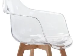 Lot De 2 Chaises Avec Accoudoirs VIXI - Polycarbonate Et Hêtre - Transparent -Mobilia Boutique chaise 431875