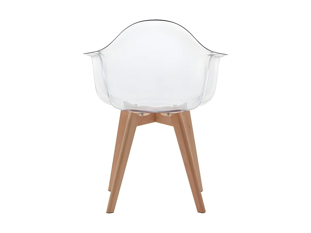 Lot De 6 Chaises Avec Accoudoirs VIXI - Polycarbonate Et Hêtre - Transparent 7 Lot De 6 Chaises Avec Accoudoirs VIXI - Polycarbonate Et Hêtre - Transparent – Image 5