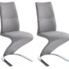 Lot De 2 Chaises ENIO - Tissu Et Métal - Gris -Mobilia Boutique chaise 438573