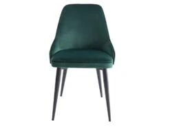 Lot De 2 Chaises - Velours Et Métal - Vert - EZRA -Mobilia Boutique chaise 439817