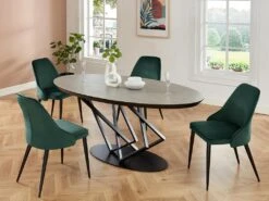 Lot De 2 Chaises - Velours Et Métal - Vert - EZRA -Mobilia Boutique chaise 439823