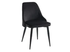 Lot De 2 Chaises - Velours Et Métal - Noir - EZRA -Mobilia Boutique chaise 439845