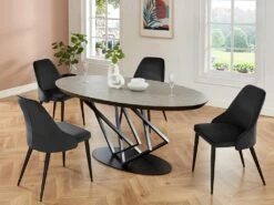 Lot De 2 Chaises - Velours Et Métal - Noir - EZRA -Mobilia Boutique chaise 439851