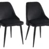 Lot De 2 Chaises - Velours Et Métal - Noir - EZRA -Mobilia Boutique chaise 439853
