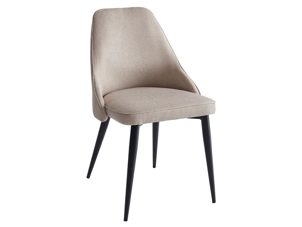 Lot De 2 Chaises EZRA - Tissu Et Métal - Crème 6 Lot De 2 Chaises EZRA - Tissu Et Métal - Crème – Image 4