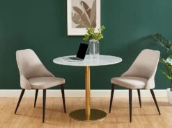 Lot De 2 Chaises EZRA - Tissu Et Métal - Crème 9 Lot De 2 Chaises EZRA - Tissu Et Métal - Crème -Mobilia Boutique chaise 439859