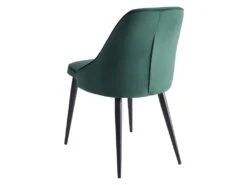 Lot De 6 Chaises - Velours Et Métal - Vert - EZRA -Mobilia Boutique chaise 439871