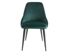 Lot De 6 Chaises - Velours Et Métal - Vert - EZRA -Mobilia Boutique chaise 439875