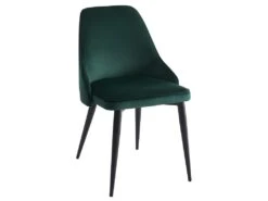 Lot De 6 Chaises - Velours Et Métal - Vert - EZRA -Mobilia Boutique chaise 439881