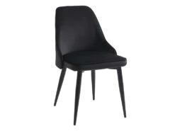 Lot De 6 Chaises - Velours Et Métal - Noir - EZRA -Mobilia Boutique chaise 439899