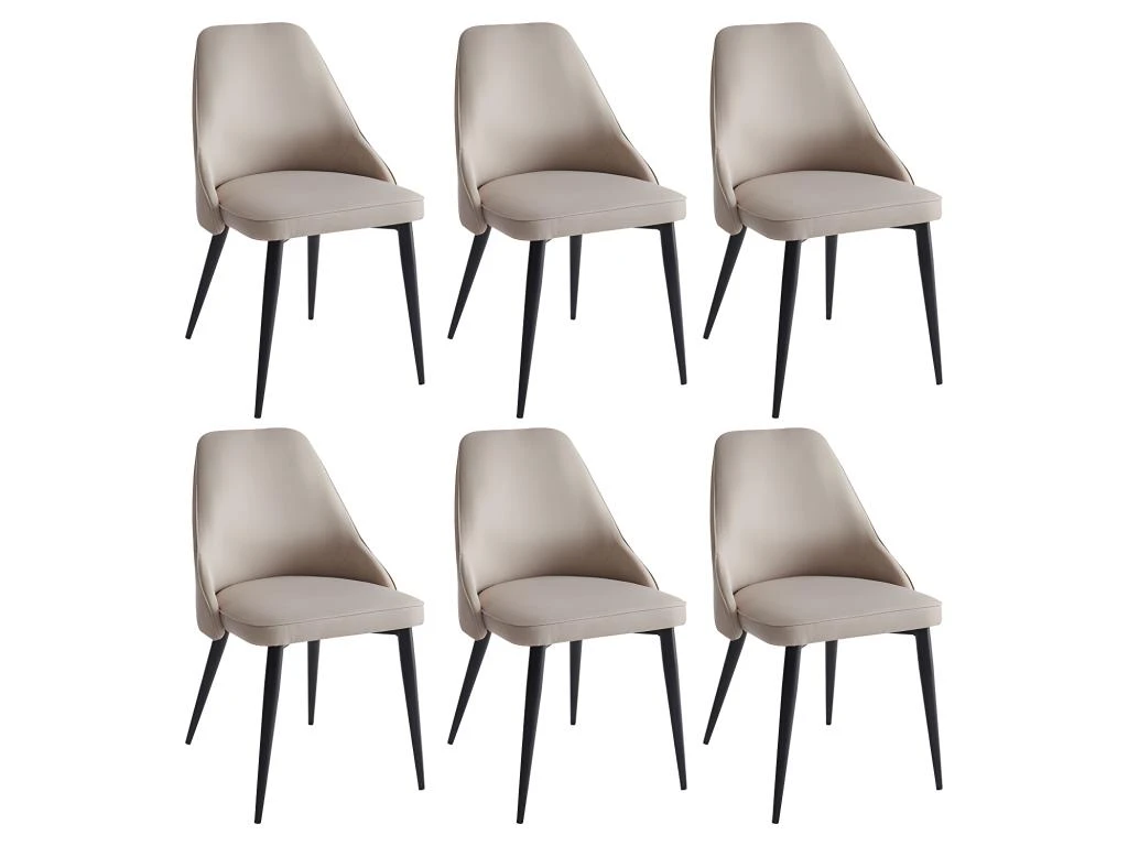 Lot De 6 Chaises EZRA - Tissu Et Métal - Crème 5 Lot De 6 Chaises EZRA - Tissu Et Métal - Crème – Image 3