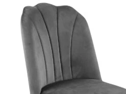 Lot De 2 Chaises ROSARIO - Effet Velours Et Métal Noir - Gris -Mobilia Boutique chaise 446907
