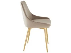 Lot De 2 Chaises MASURIE - Velours Et Métal Doré - Taupe -Mobilia Boutique chaise 447161