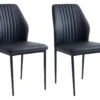 Lot De 2 Chaises KIERA - Simili Et Métal - Noir -Mobilia Boutique chaise 448889