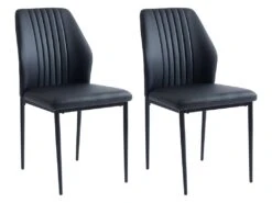 Lot De 2 Chaises KIERA - Simili Et Métal - Noir
