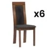 Lot De 6 Chaises BELINDA - Hêtre Et Tissu - Coloris : Noyer Et Anthracite -Mobilia Boutique chaise 452217