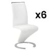 Lot De 6 Chaises TWIZY - Simili Blanc -Mobilia Boutique chaise 452225