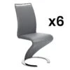 Lot De 6 Chaises TWIZY - Simili Gris -Mobilia Boutique chaise 452257