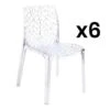 Lot De 6 Chaises Empilables DIADEME - Polycarbonate Plein - Cristal